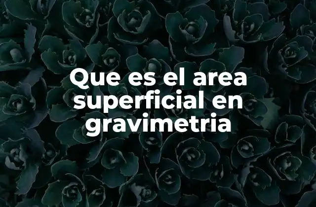 Que es el Area Superficial en Gravimetria