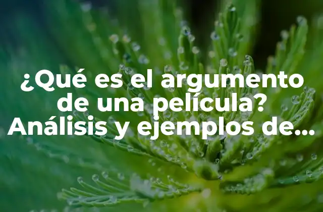 ¿qué es el Argumento de una Película? Análisis y Ejemplos de Guiones Cinematográficos