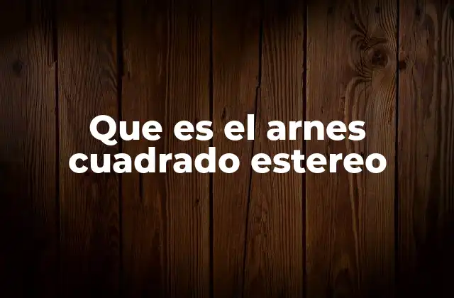 Cómo funciona el arnés cuadrado estéreo en sistemas automotrices