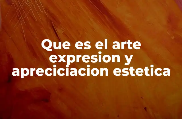 Que es el Arte Expresion y Apreciciacion Estetica