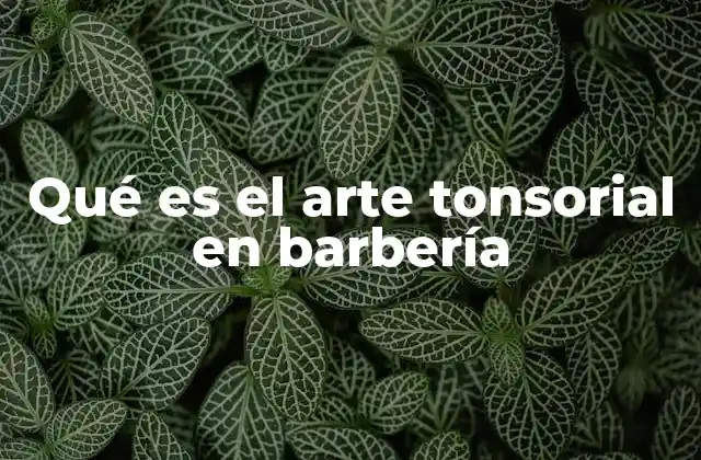 Qué es el Arte Tonsorial en Barbería