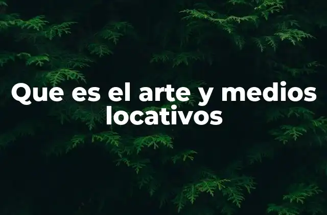 Que es el Arte y Medios Locativos