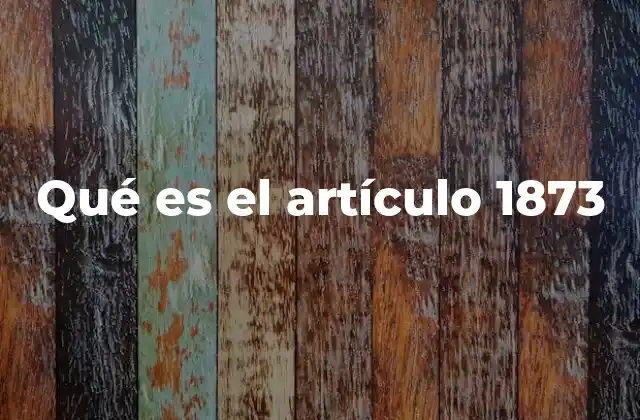 Qué es el Artículo 1873
