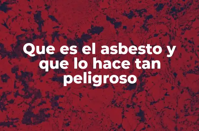 Que es el Asbesto y que Lo Hace Tan Peligroso