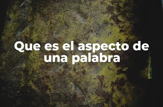 Que es el Aspecto de una Palabra