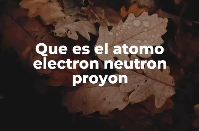 Que es el Atomo Electron Neutron Proyon