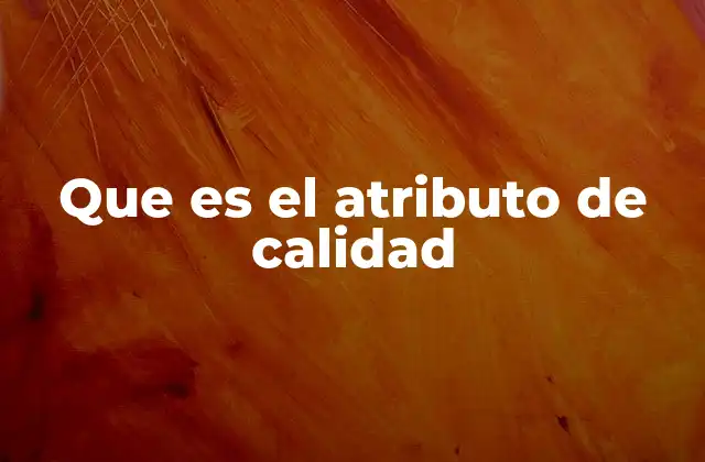 Que es el Atributo de Calidad