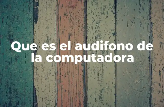 Que es el Audifono de la Computadora