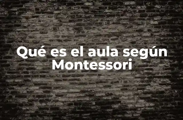 Qué es el Aula según Montessori