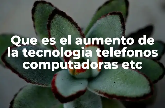 Que es el Aumento de la Tecnologia Telefonos Computadoras Etc