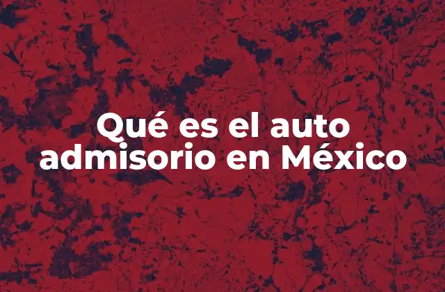 Qué es el Auto Admisorio en México