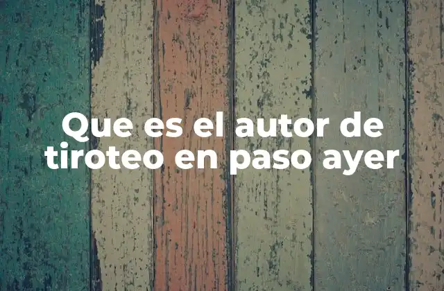 Que es el Autor de Tiroteo en Paso Ayer