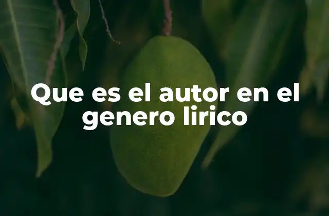 Que es el Autor en el Genero Lirico