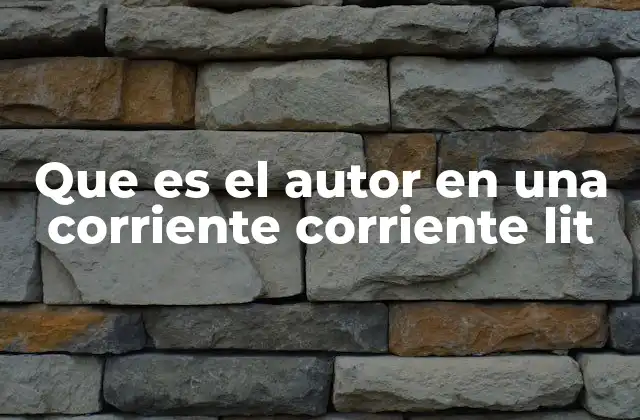 Que es el Autor en una Corriente Corriente Lit