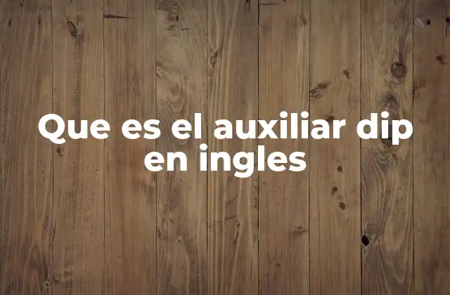 Que es el Auxiliar Dip en Ingles