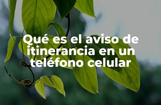 Qué es el Aviso de Itinerancia en un Teléfono Celular