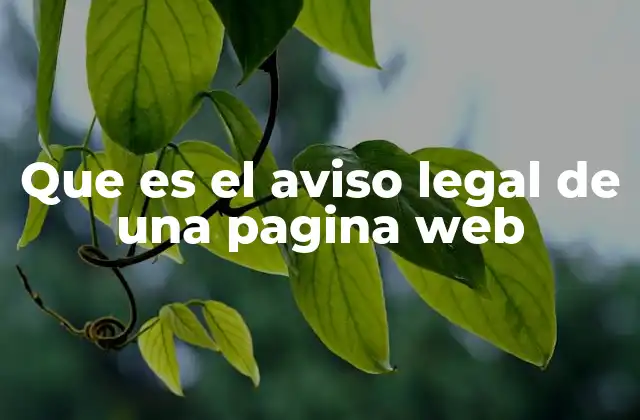 Que es el Aviso Legal de una Pagina Web