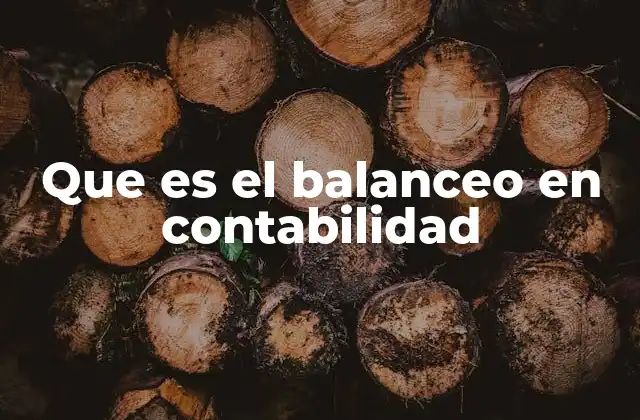 Que es el Balanceo en Contabilidad