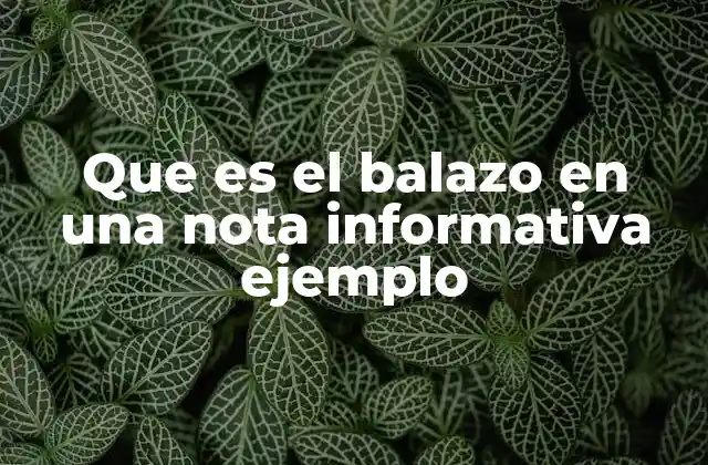 Que es el Balazo en una Nota Informativa Ejemplo