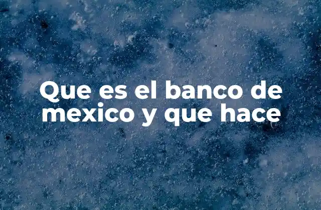 Que es el Banco de Mexico y que Hace