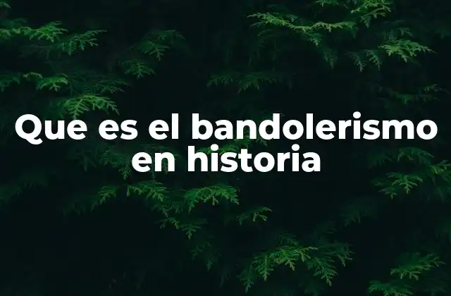 Que es el Bandolerismo en Historia