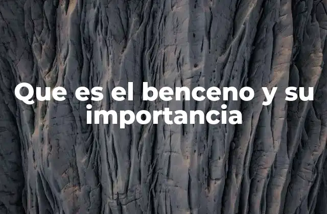 Que es el Benceno y Su Importancia