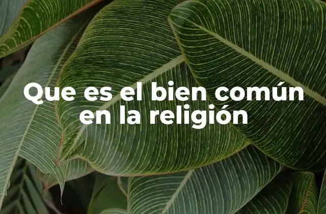 El bien común como principio moral en las religiones