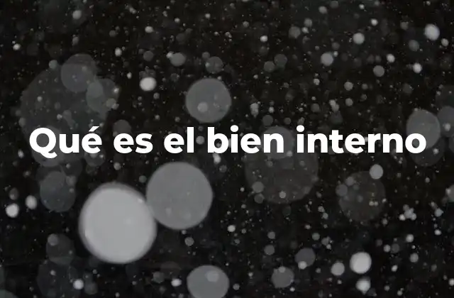 Qué es el Bien Interno