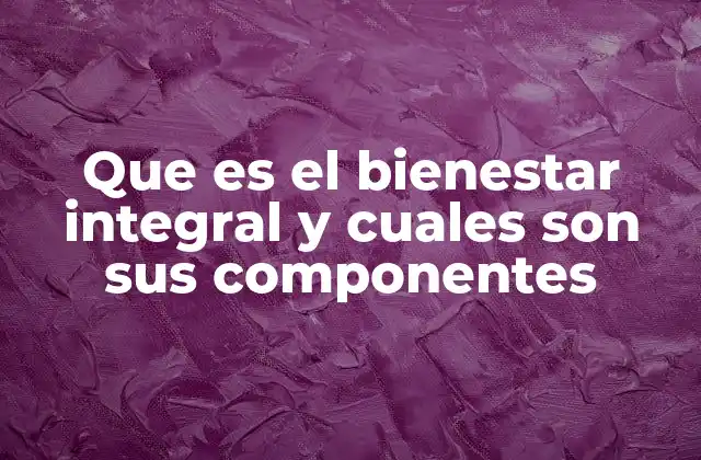 Que es el Bienestar Integral y Cuales Son Sus Componentes