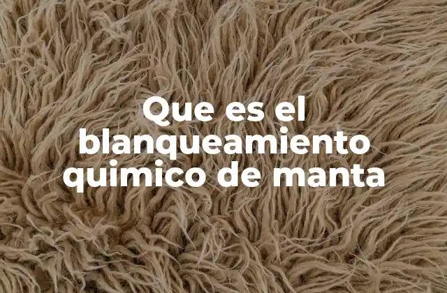 Que es el Blanqueamiento Quimico de Manta