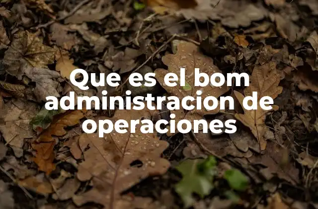 Que es el Bom Administracion de Operaciones