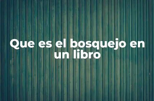 Que es el Bosquejo en un Libro