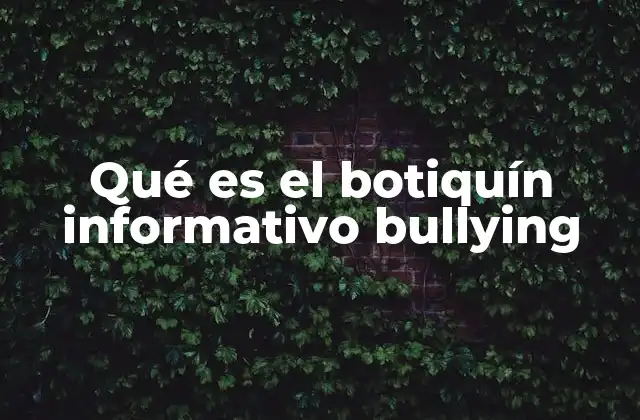 Qué es el Botiquín Informativo Bullying