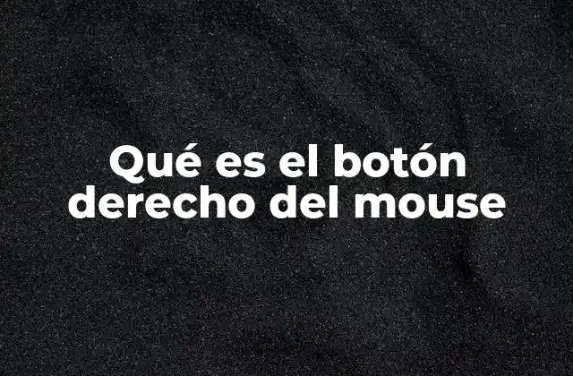 Qué es el Botón Derecho Del Mouse