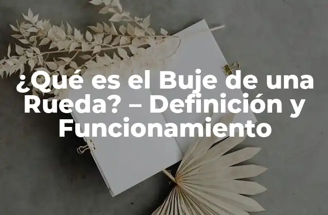 ¿qué es el Buje de una Rueda? – Definición y Funcionamiento