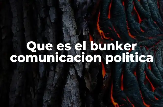 Que es el Bunker Comunicacion Politica