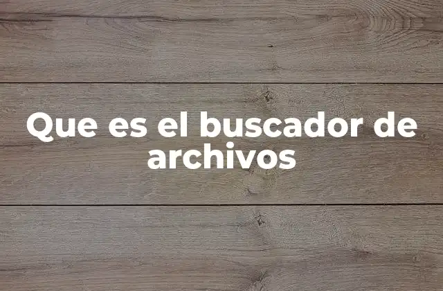 Que es el Buscador de Archivos