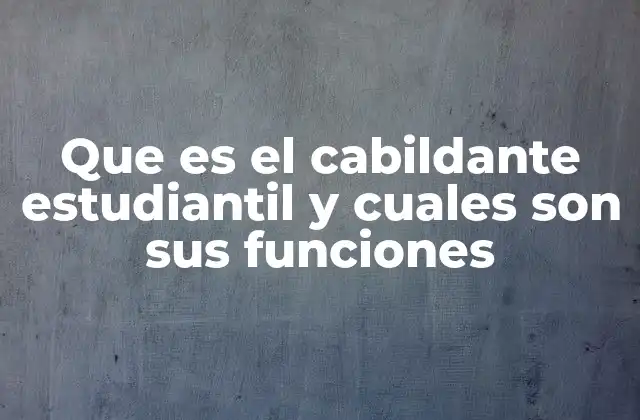 Que es el Cabildante Estudiantil y Cuales Son Sus Funciones