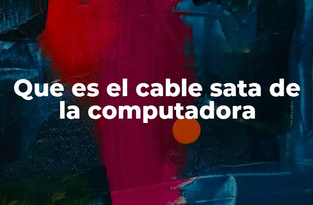 Que es el Cable Sata de la Computadora