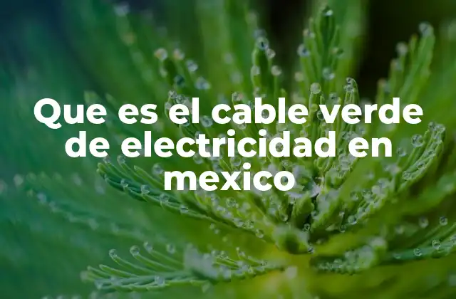 Que es el Cable Verde de Electricidad en Mexico