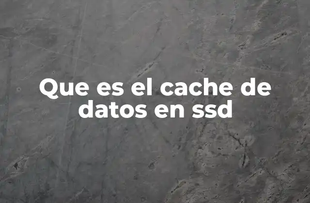 Que es el Cache de Datos en Ssd