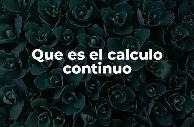 Que es el Calculo Continuo