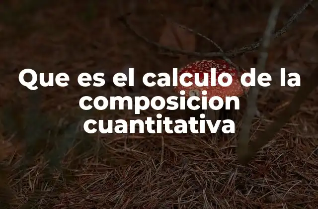 Que es el Calculo de la Composicion Cuantitativa