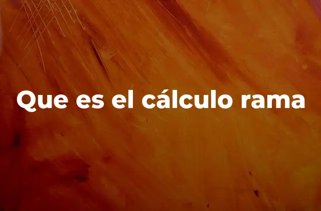 Que es el Cálculo Rama