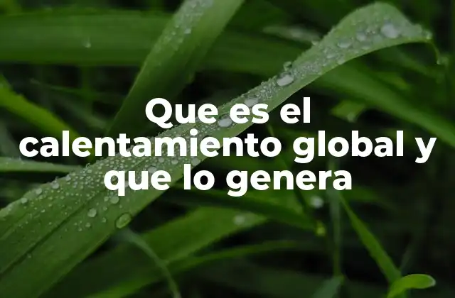 Que es el Calentamiento Global y que Lo Genera