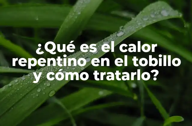 ¿qué es el Calor Repentino en el Tobillo y Cómo Tratarlo?