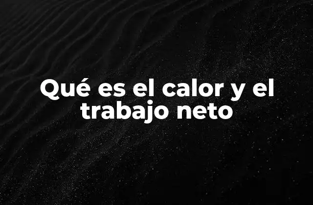 Qué es el Calor y el Trabajo Neto
