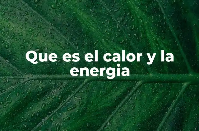Que es el Calor y la Energia