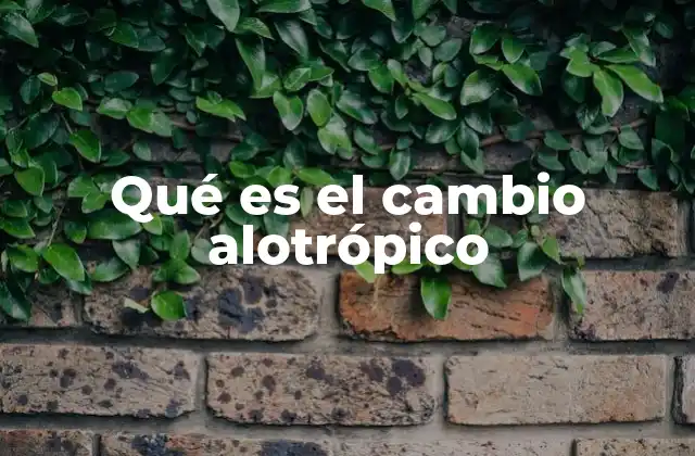 Qué es el Cambio Alotrópico