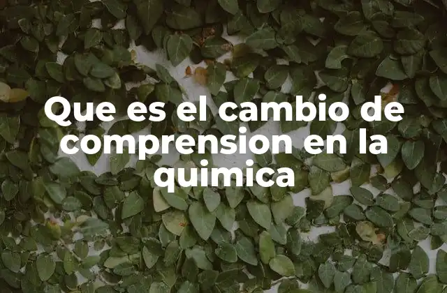 Que es el Cambio de Comprension en la Quimica